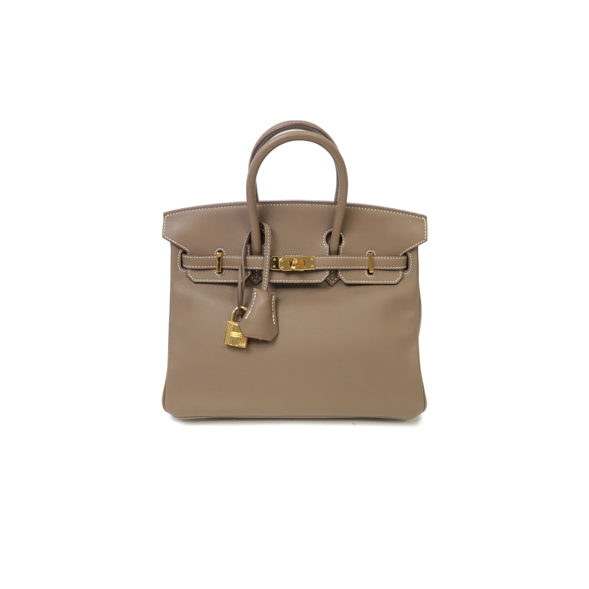 H**mes birkin 25 swift leather elephant grey gold buckle 2161400204332 (25*20*13cm)
